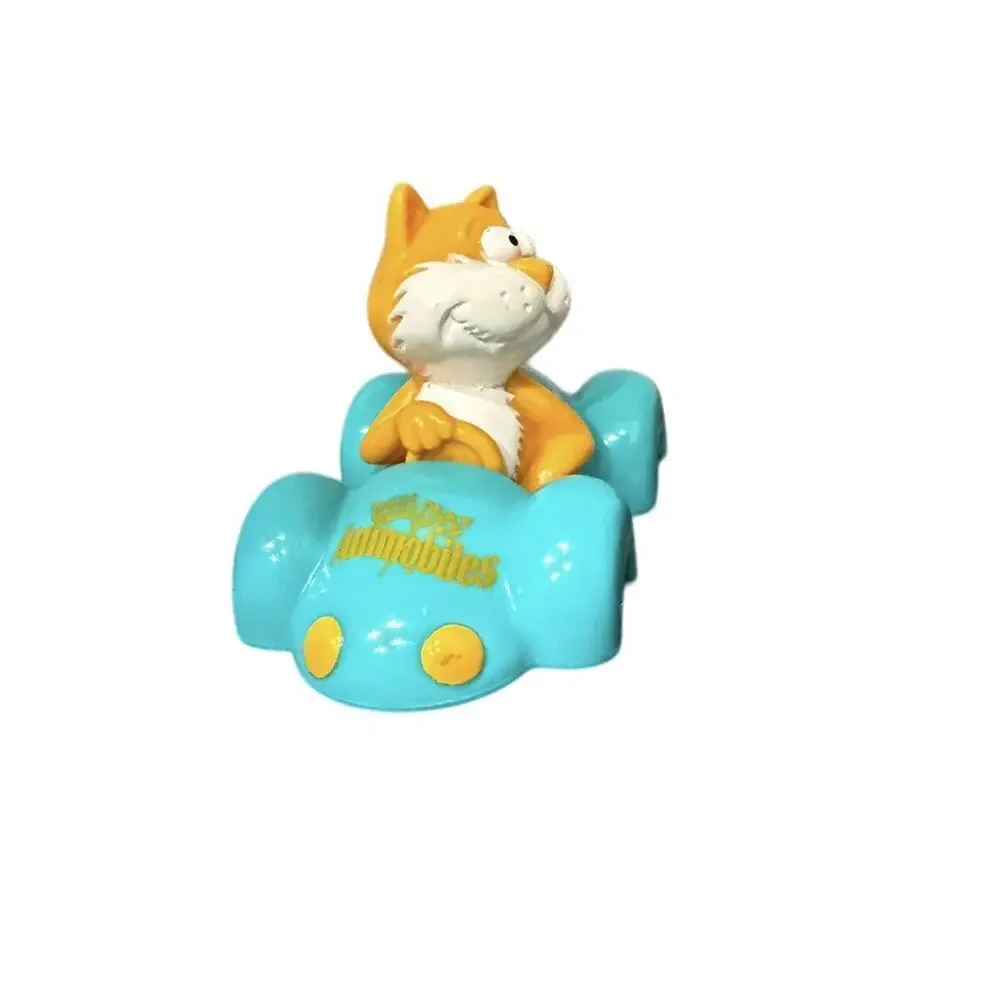 Vintage Hardee’s 1996 Animobiles Cat Car Orange White Cat Blue Car